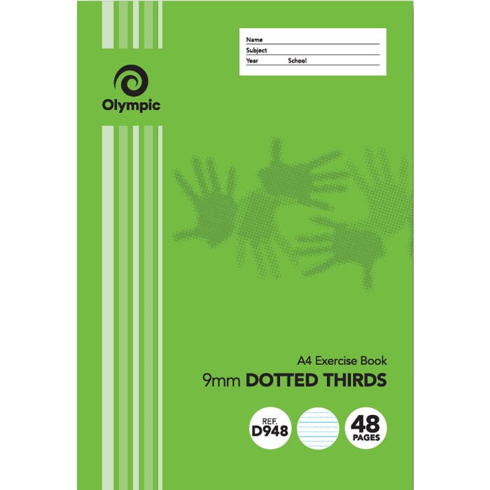 OLYMPIC D948I EXERCISE BOOK 9MM DOTTED THIRDS 55GSM 48 PAGE A4