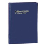 COLLINS NOTEBOOK CASEBOUND SHORT FEINT RULED 168 PAGE A4 BLUE