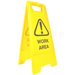 CLEANLINK SAFETY AFRAME SIGN WORK AREA 430 X 280 X 620MM YELLOW