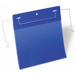 DURABLE LOGISTICS POCKETS WITH WIRE STRAPS A5 LANDSCAPE BLUE PACK 50