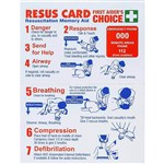 FIRST AIDERS CHOICE CPR RESUSCITATION POCKET CARD