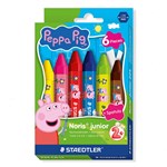 STAEDTLER NORIS JUNIOR PEPPA PIG WAX CRAYONS ASSORTED PACK 6