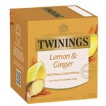 TWININGS HERBAL INFUSIONS LEMON AND GINGER TEA BAGS PACK 10