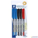 STAEDTLER 430 BALLPOINT PEN MEDIUM ASSORTED OFFICE COLOURS PACK 5