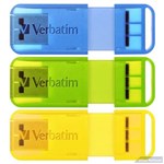 VERBATIM POP UP USB 20 FLASH DRIVE 32GB ASSORTED BRIGHT COLOURS PACK 3