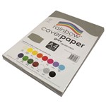 RAINBOW COVER PAPER 125GSM A4 GREY PACK 100