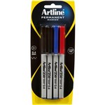 ARTLINE 250 PERMANENT MARKER BULLET 04MM ASSORTED PACK 4