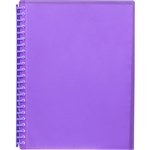 MARBIG CLEARVIEW DISPLAY BOOK REFILLABLE INSERT 20 POCKET A4 PURPLE