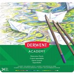 DERWENT ACADEMY WATERCOLOUR PENCILS ASSORTED TIN 24