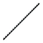 REXEL PLASTIC BINDING COMB ROUND 21 LOOP 8MM A4 BLACK BOX 100