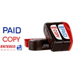 DESKMATE PREINKED OFFICE MESSAGE STAMPS PAIDCOPYENTERED PACK 3