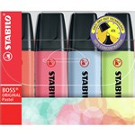 STABILO 7043 BOSS HIGHLIGHTER PASTEL ASSORTED PACK 4
