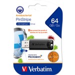 VERBATIM MICROBAN STORENGO PINSTRIPE USB FLASH DRIVE 30 64GB BLACK