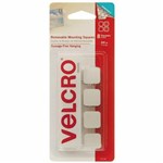 VELCRO BRAND   REMOVABLE MOUNTING SQUARES 19MM WHITE PACK 8