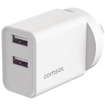 COMSOL DUAL USBA WALL CHARGER 12W WHITE