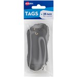 AVERY 13208 SCALLOP TAGS WITH STRING 85 X 45MM BLACK PACK 25