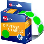 AVERY 937297 ROUND LABEL DISPENSER 24MM FLUORO GREEN BOX 350