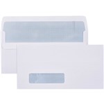 CUMBERLAND DLX ENVELOPES SECRETIVE WALLET WINDOWFACE 28 X 95 SELF SEAL 80GSM 235 X 120MM WHITE BOX 500