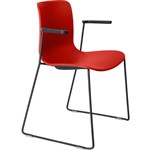 DAL ACTI CHAIR SLED BASE ARMS BLACK ARMPADS AND BLACK POWDERCOAT FRAME POLYPROP SHELL