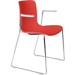 DAL ACTI CHAIR SLED BASE ARMS LIGHT GREY ARMPADS AND CHROME FRAME POLYPROP SHELL