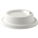 BIOPAK BIOCANE CUP LID LARGE 90MM WHITE PACK 50