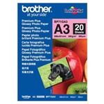 BROTHER BP71G PREMIUM PLUS GLOSSY PHOTO PAPER 260GSM A3 WHITE PACK 20
