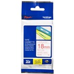 BROTHER TZE242 LAMINATED LABELLING TAPE 18MM RED ON WHITE
