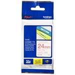 BROTHER TZE252 LAMINATED LABELLING TAPE 24MM RED ON WHITE