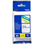 BROTHER TZE253 LAMINATED LABELLING TAPE 24MM BLUE ON WHITE