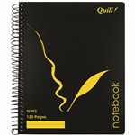 QUILL NOTEBOOK 70GSM PP 120 PAGE 222 X 178MM BLACK