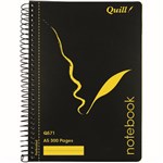 QUILL NOTEBOOK 70GSM PP 300 PAGE A5 BLACK