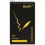 QUILL NOTEBOOK TOP OPENING 70GSM PP 96 PAGE 147 X 87MM BLACK