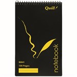 QUILL NOTEBOOK 70GSM PP 100 PAGE 200 X 127MM BLACK