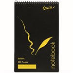 QUILL NOTEBOOK 70GSM PP 200 PAGE 200 X 127MM BLACK