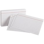 QUILL RULED SYSTEM CARDS 210GSM 203 X 127MM WHITE PACK 100