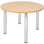 RAPID WORKER ROUND MEETING TABLE 4LEG 900MM BEECHCHROME