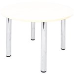 RAPID WORKER ROUND MEETING TABLE 4LEG 900MM NATURAL WHITECHROME