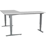 CONSET 50143 ELECTRIC HEIGHT ADJUSTABLE LSHAPED DESK 1800 X 800MM  1800 X 600MM WHITESILVER