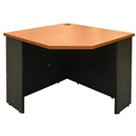 LOGAN CORNER WORKSTATION UNIT 900 X 900 X 750MM BEECHIRONSTONE