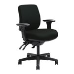 DAL ERGOSELECT SPARK ERGONOMIC CHAIR MEDIUM BACK 3 LEVER SEAT SLIDE BLACK NYLON BASE ADJUSTABLE ARMS ONYX