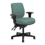DAL ERGOSELECT SPARK ERGONOMIC CHAIR MEDIUM BACK 3 LEVER SEAT SLIDE BLACK NYLON BASE ADJUSTABLE ARMS TEAL