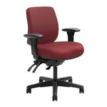 DAL ERGOSELECT SPARK ERGONOMIC CHAIR MEDIUM BACK 3 LEVER SEAT SLIDE BLACK NYLON BASE ADJUSTABLE ARMS POMEGRANATE