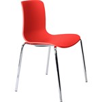 DAL ACTI CHAIR 4LEG CHROME FRAME RED POLYPROP SHELL 350MM