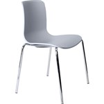 DAL ACTI CHAIR 4LEG CHROME FRAME LIGHT GREY POLYPROP SHELL 350MM