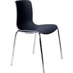 DAL ACTI CHAIR 4LEG CHROME FRAME NAVY BLUE POLYPROP SHELL 350MM