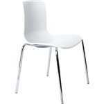 DAL ACTI CHAIR 4LEG CHROME FRAME WHITE POLYPROP SHELL 400MM