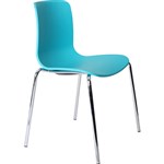 DAL ACTI CHAIR 4LEG CHROME FRAME TEAL POLYPROP SHELL 400MM