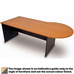 LOGAN P END DESK 2100 X 1050 X 730MM BEECHIRONSTONE
