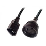 LINDY 30981 POWER CABLE C14 PLUG TO 3 PIN SOCKET 1M BLACK