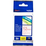 BROTHER TZE132 LAMINATED LABELLING TAPE 12MM RED ON CLEAR